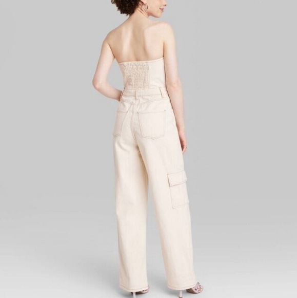 NWT Wild Fable Strapless Cargo Jumpsuit - Picture 4 of 8